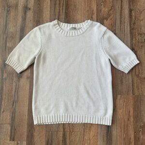 Orvis Women's White Crew Neck Short Sleeve Sweater